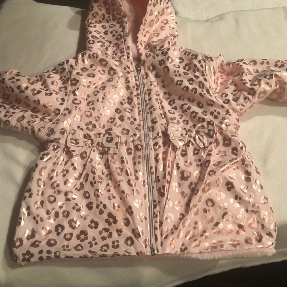 Penelope Mack pink leopard print dual pocket coat. - Picture 3 of 7